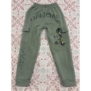 RGSTR Official Limited Edition Cargo Sweatpants Sage Green Bear Patch Boys 12
